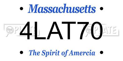4LAT70 Massachusetts License Plate