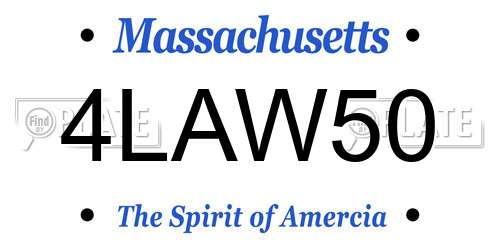 4LAW50 Massachusetts License Plate