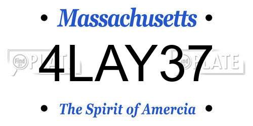 4LAY37 Massachusetts License Plate
