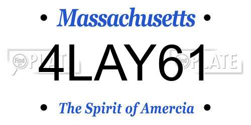 4LAY61 Massachusetts License Plate