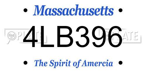 4LB396 Massachusetts License Plate