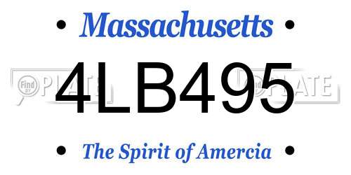 4LB495 Massachusetts License Plate