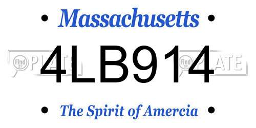 4LB914 Massachusetts License Plate