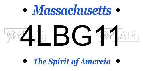 4LBG11 Massachusetts License Plate