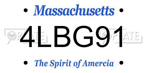 4LBG91 Massachusetts License Plate