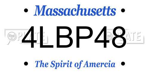 4LBP48 Massachusetts License Plate