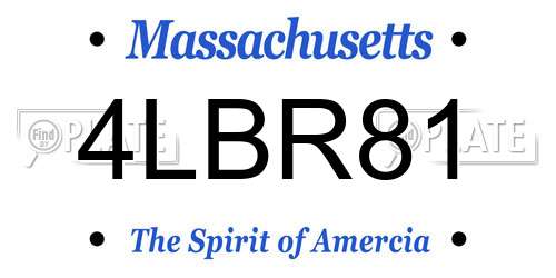 4LBR81 Massachusetts License Plate