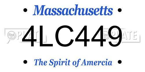 4LC449 Massachusetts License Plate