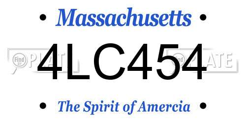4LC454 Massachusetts License Plate