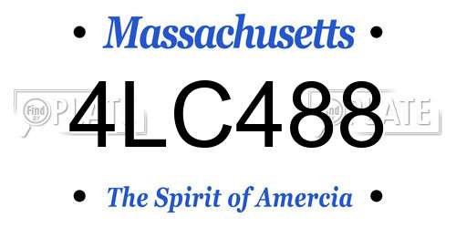 4LC488 Massachusetts License Plate