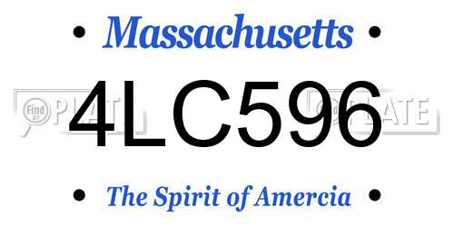 4LC596 Massachusetts License Plate
