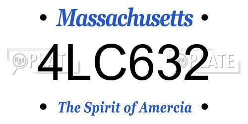 4LC632 Massachusetts License Plate