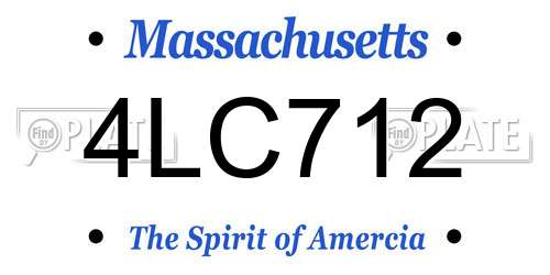 4LC712 Massachusetts License Plate