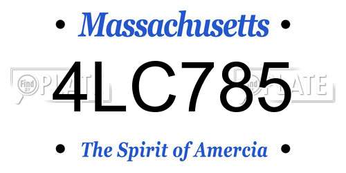 4LC785 Massachusetts License Plate