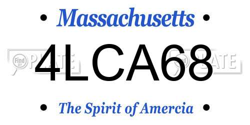 4LCA68 Massachusetts License Plate
