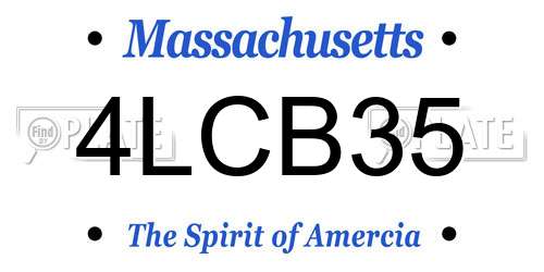 4LCB35 Massachusetts License Plate