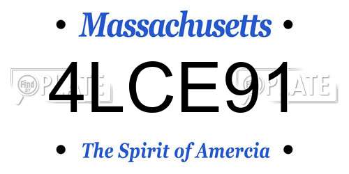 4LCE91 Massachusetts License Plate