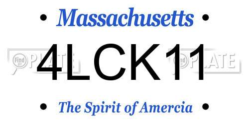 4LCK11 Massachusetts License Plate