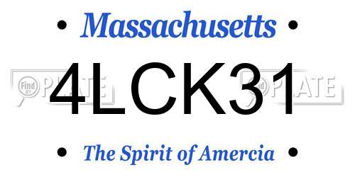 4LCK31 Massachusetts License Plate