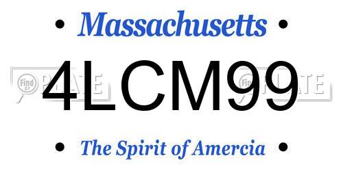 4LCM99 Massachusetts License Plate