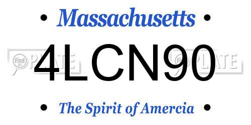 4LCN90 Massachusetts License Plate