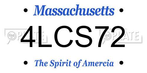 4LCS72 Massachusetts License Plate