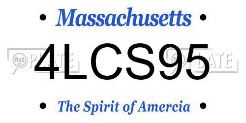 4LCS95 Massachusetts License Plate