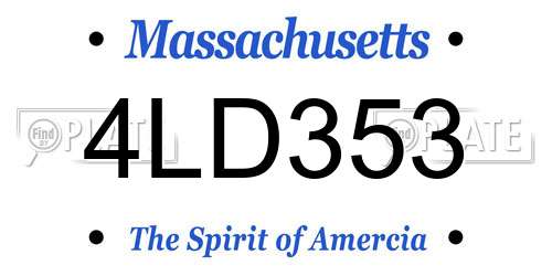4LD353 Massachusetts License Plate