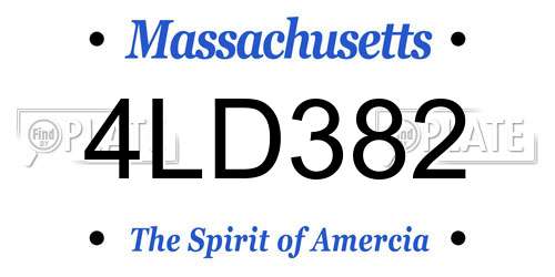 4LD382 Massachusetts License Plate