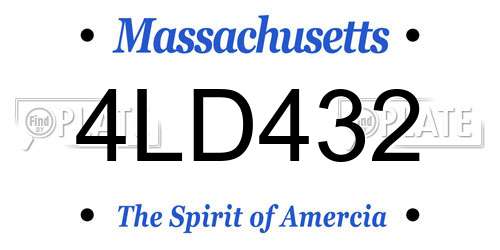 4LD432 Massachusetts License Plate