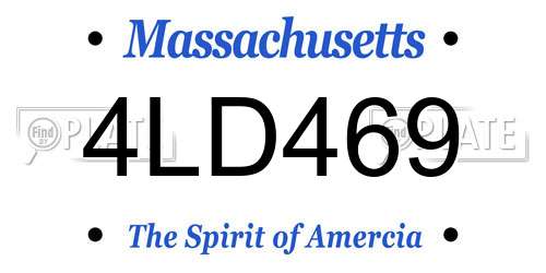 4LD469 Massachusetts License Plate