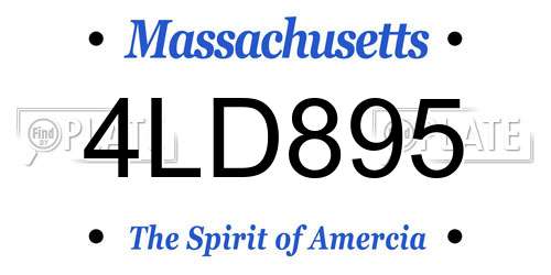 4LD895 Massachusetts License Plate