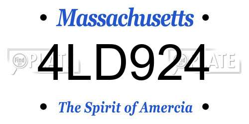 4LD924 Massachusetts License Plate