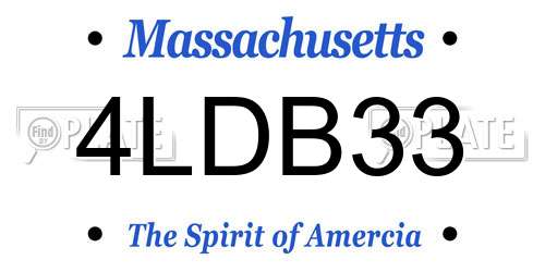 4LDB33 Massachusetts License Plate