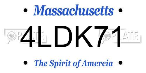 4LDK71 Massachusetts License Plate