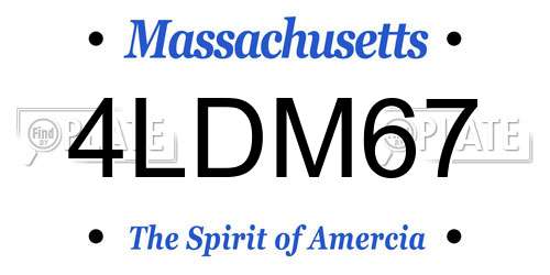 4LDM67 Massachusetts License Plate