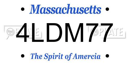 4LDM77 Massachusetts License Plate