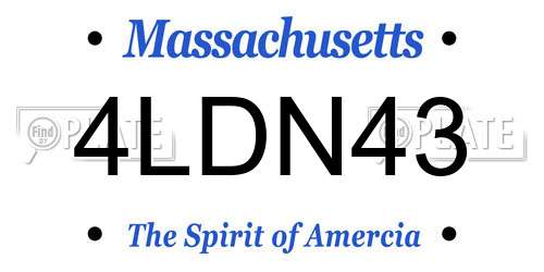 4LDN43 Massachusetts License Plate