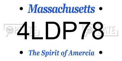 4LDP78 Massachusetts License Plate