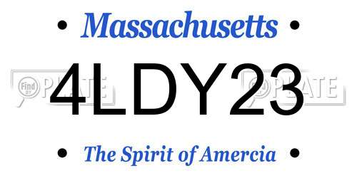 4LDY23 Massachusetts License Plate