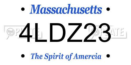 4LDZ23 Massachusetts License Plate