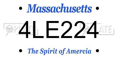 4LE224 Massachusetts License Plate