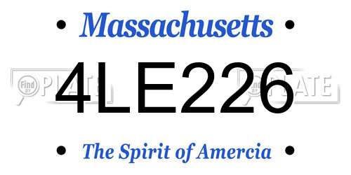 4LE226 Massachusetts License Plate