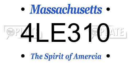 4LE310 Massachusetts License Plate