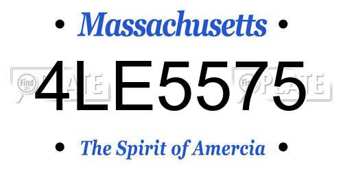 4LE5575 Massachusetts License Plate