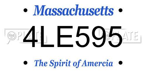 4LE595 Massachusetts License Plate