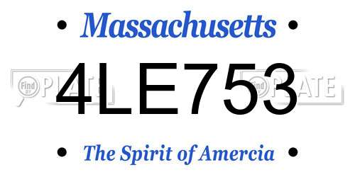 4LE753 Massachusetts License Plate