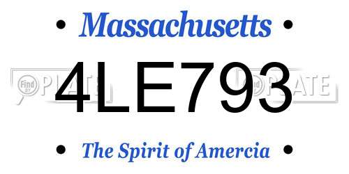 4LE793 Massachusetts License Plate