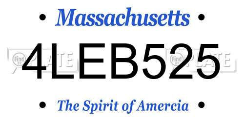 4LEB525 Massachusetts License Plate