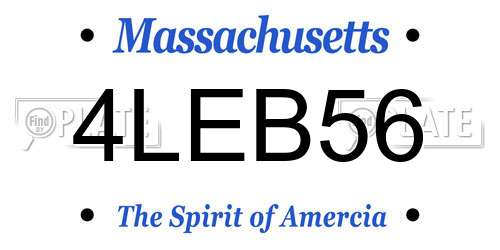 4LEB56 Massachusetts License Plate